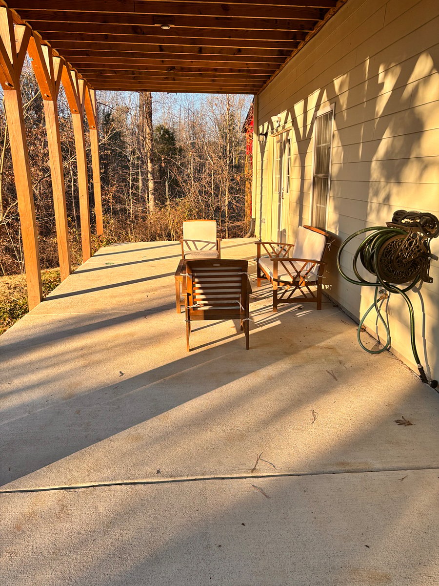 your private patio overlooking the backyard