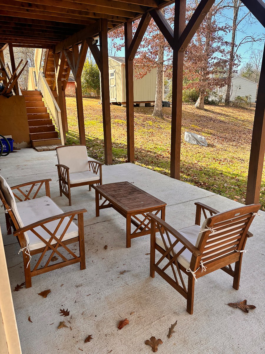 your private patio overlooking the backyard