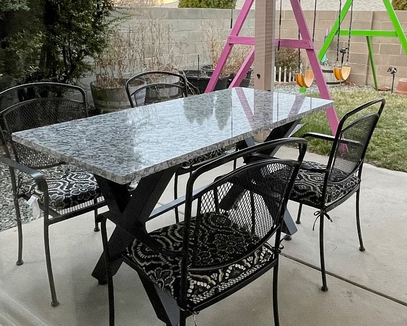 Outdoor dining and swing set