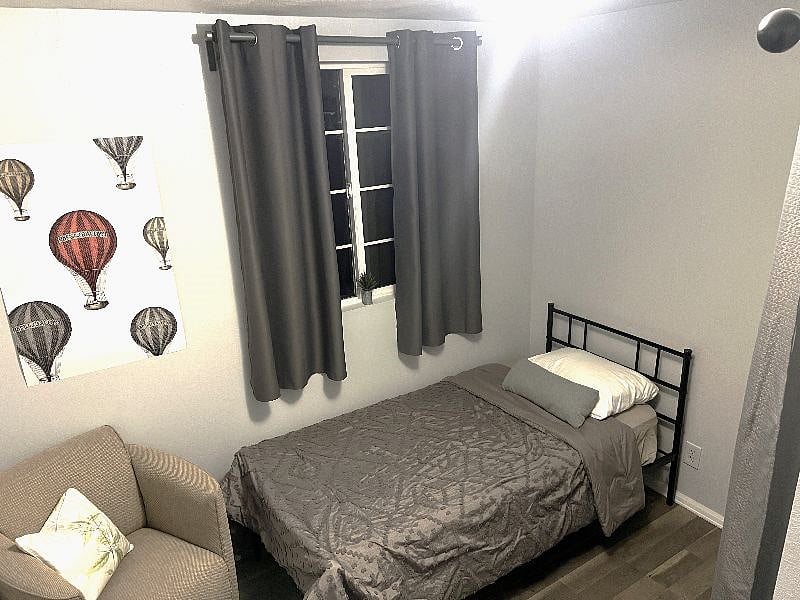 Twin bed full closet