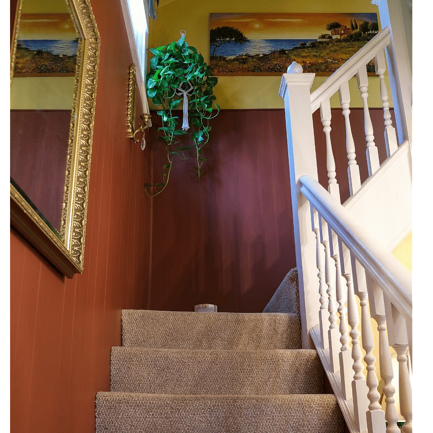 This is a two-level house with stairs. Disclaimer: there are several potential low points for anyone over 6 foot 2 inches.