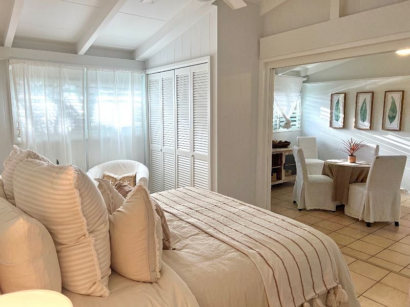 BedroomView of dining area from bedroom (doors to bedroom can be closed)