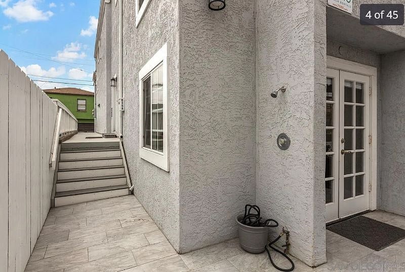 Patio. Walkway to front door with keyless entry.