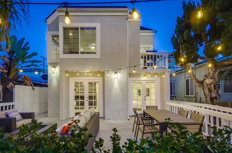 Private patio with gas (hard lined) fire pit leading out of bottom bedrooms.