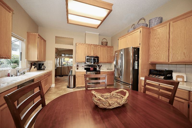 Dine in kitchen with modern appliances