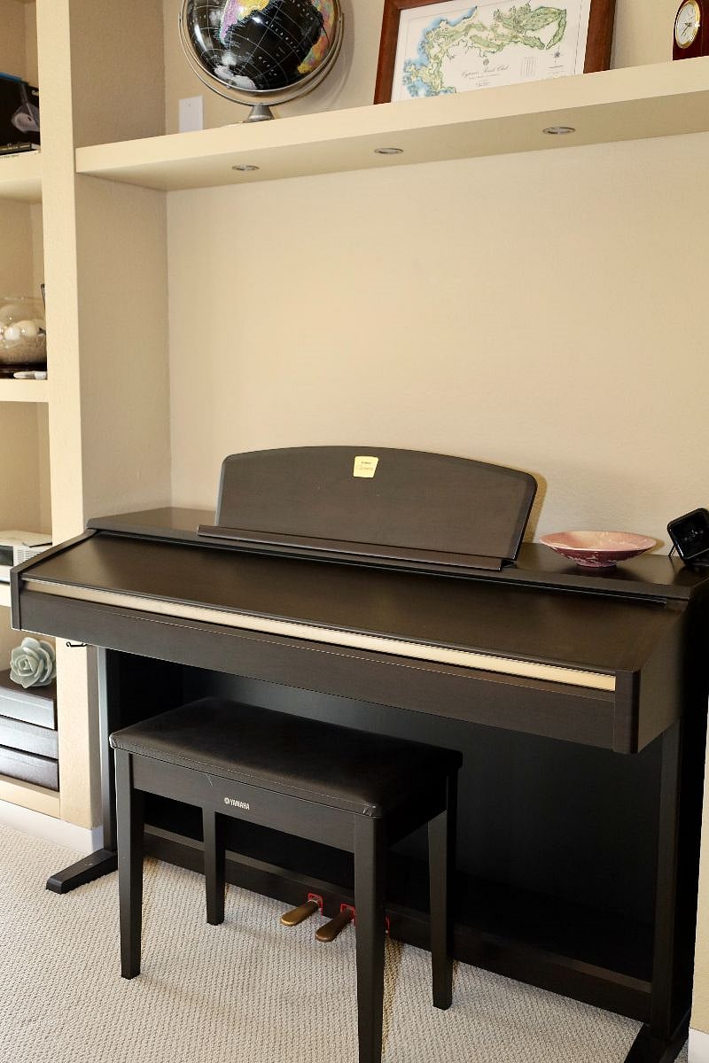 Electric piano and sheet music