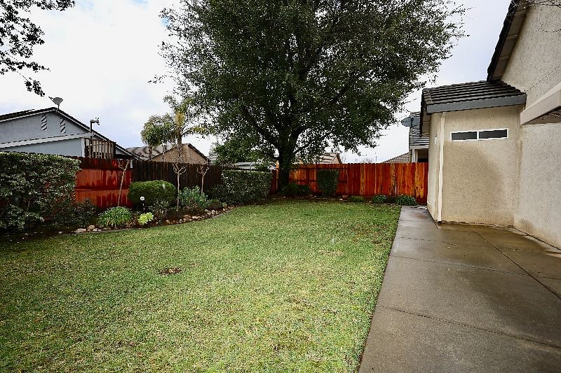 Large fenced backyard