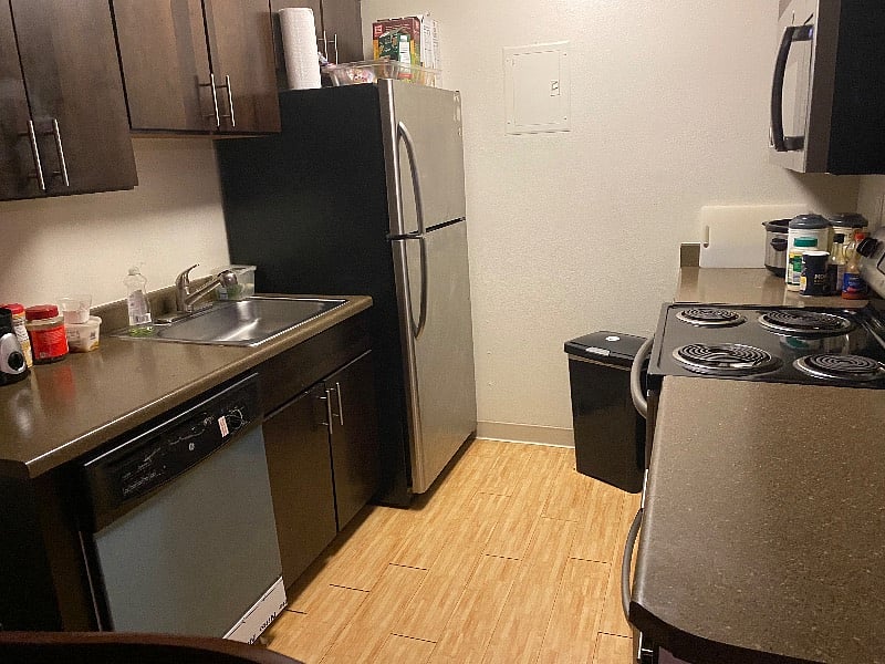 this is the kitchen ...must be kept clean always ....you"re welcomed to use however when finished cooking everything must be washed up right away