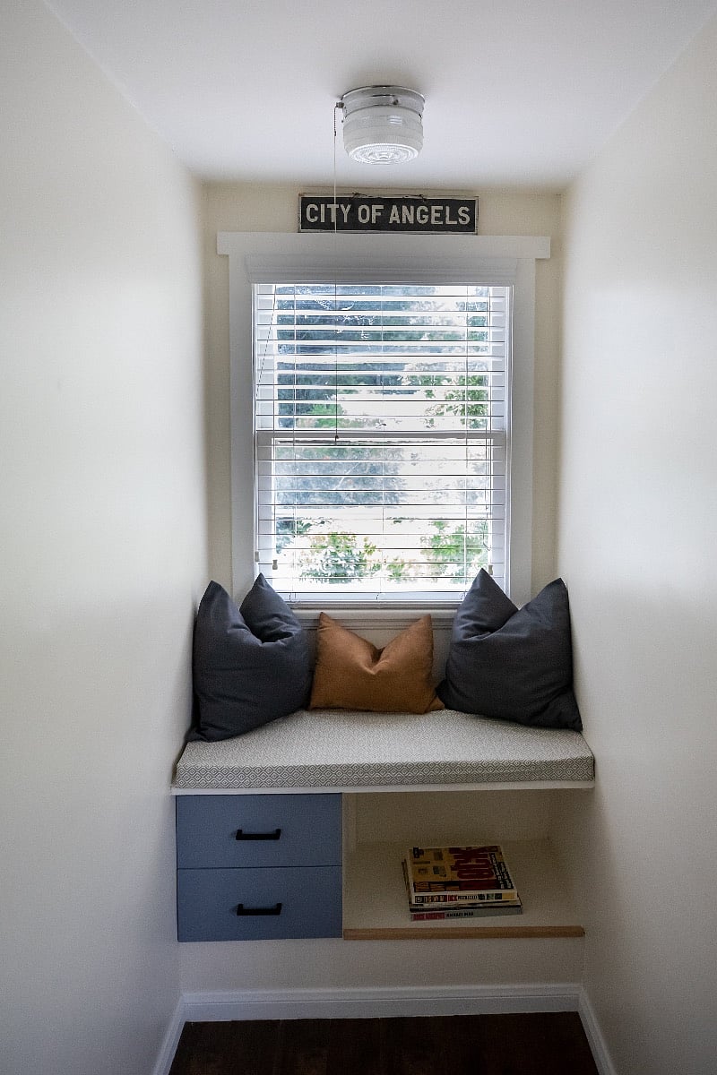 window bench in the living area