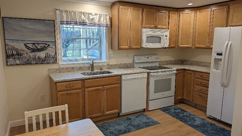 Terrace level complete kitchen with windows
