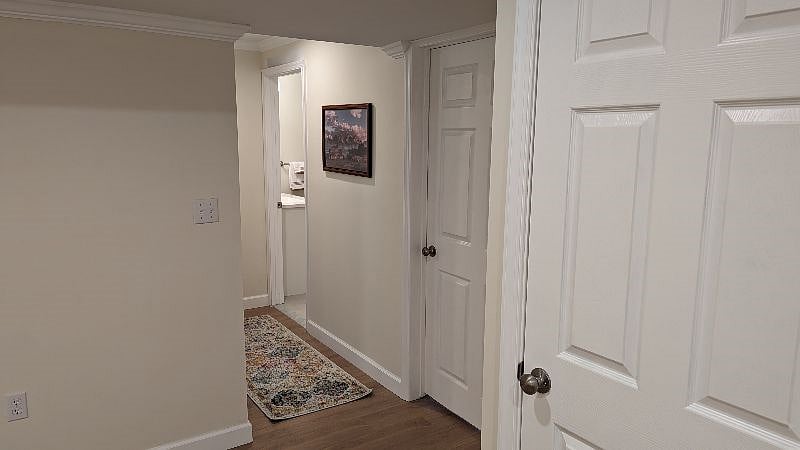 Terrace level hallway to bath and bedroom