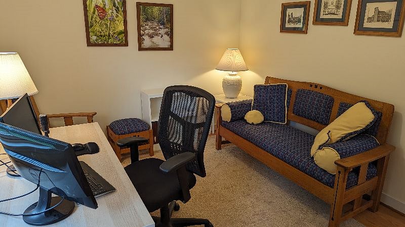 Main level office reading area