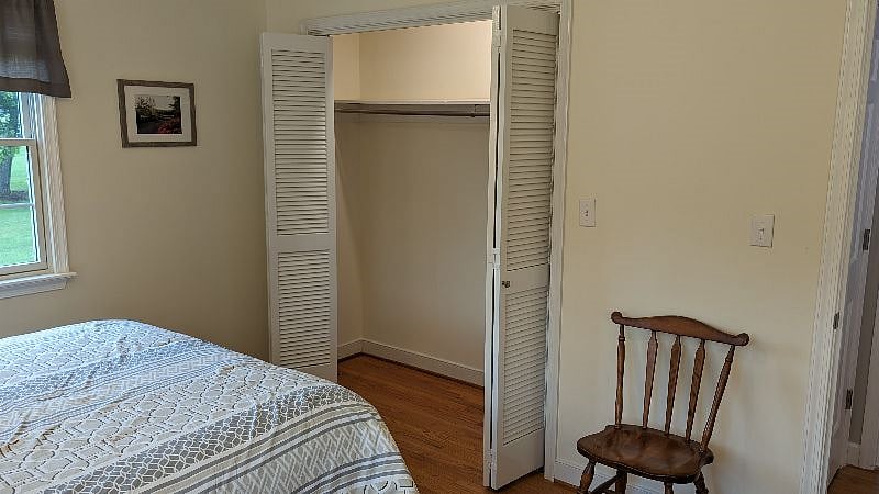 Main level master bedroom lighted closet