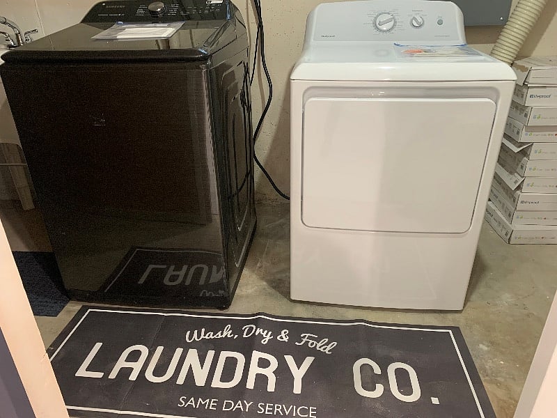 Full sized washer and dryer.
