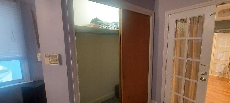 Large double closet. Ironing board, iron, extra linens, pillows, vacuum cleaner