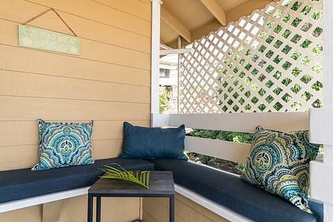 Private secluded lanai with ocean view