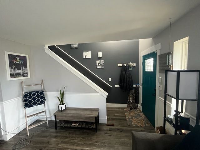 Stairway from entrance to guest room and upstairs