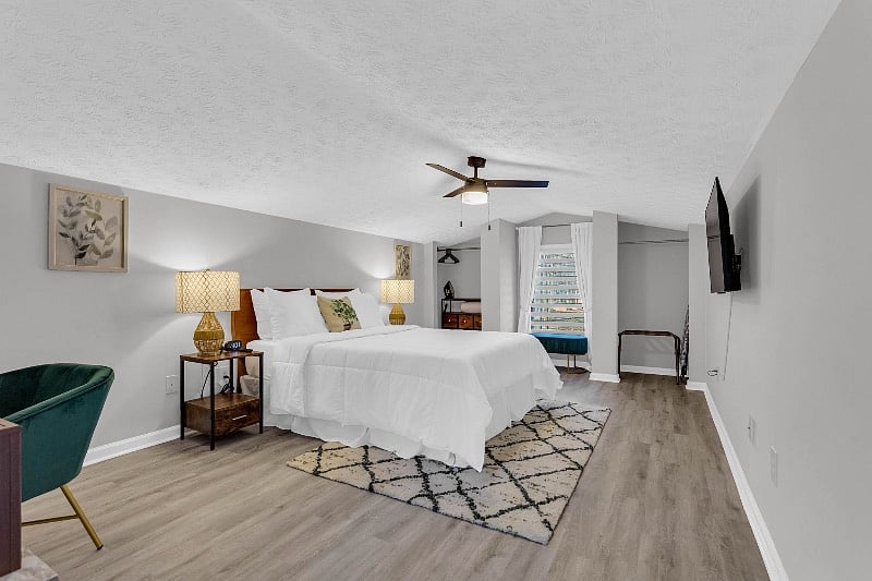 Loft-style Bedroom w/ 2 open closets and dresser space