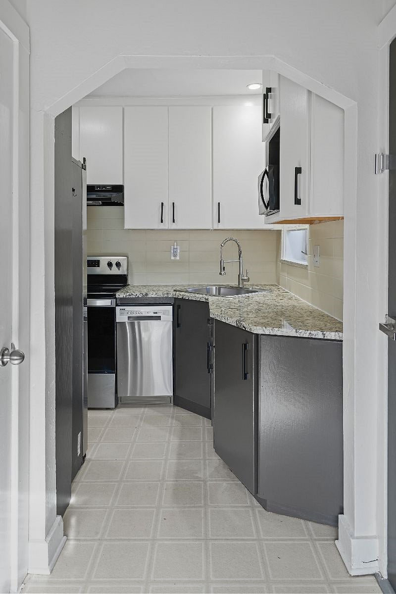 Enjoy granite countertops and new appliances