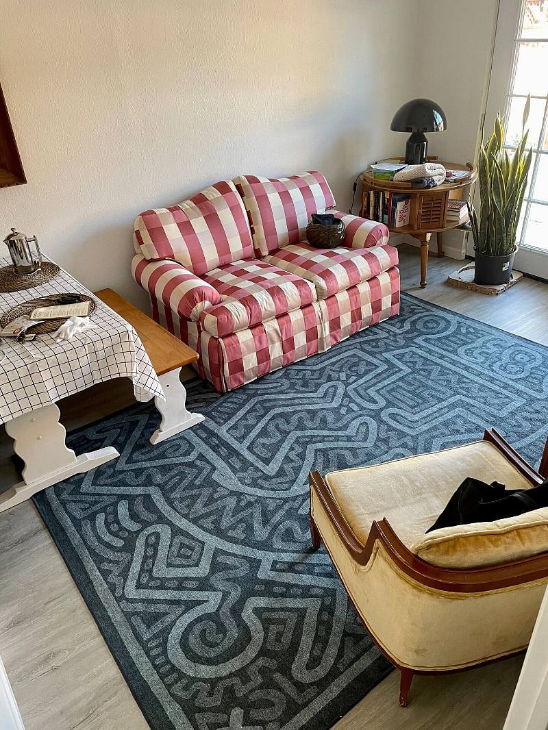 Birdseye view of the suites living, dining and sitting area.