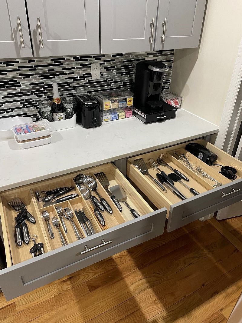 Silverware/Cutlery, Keurig, Kpods, sweeteners, etc.