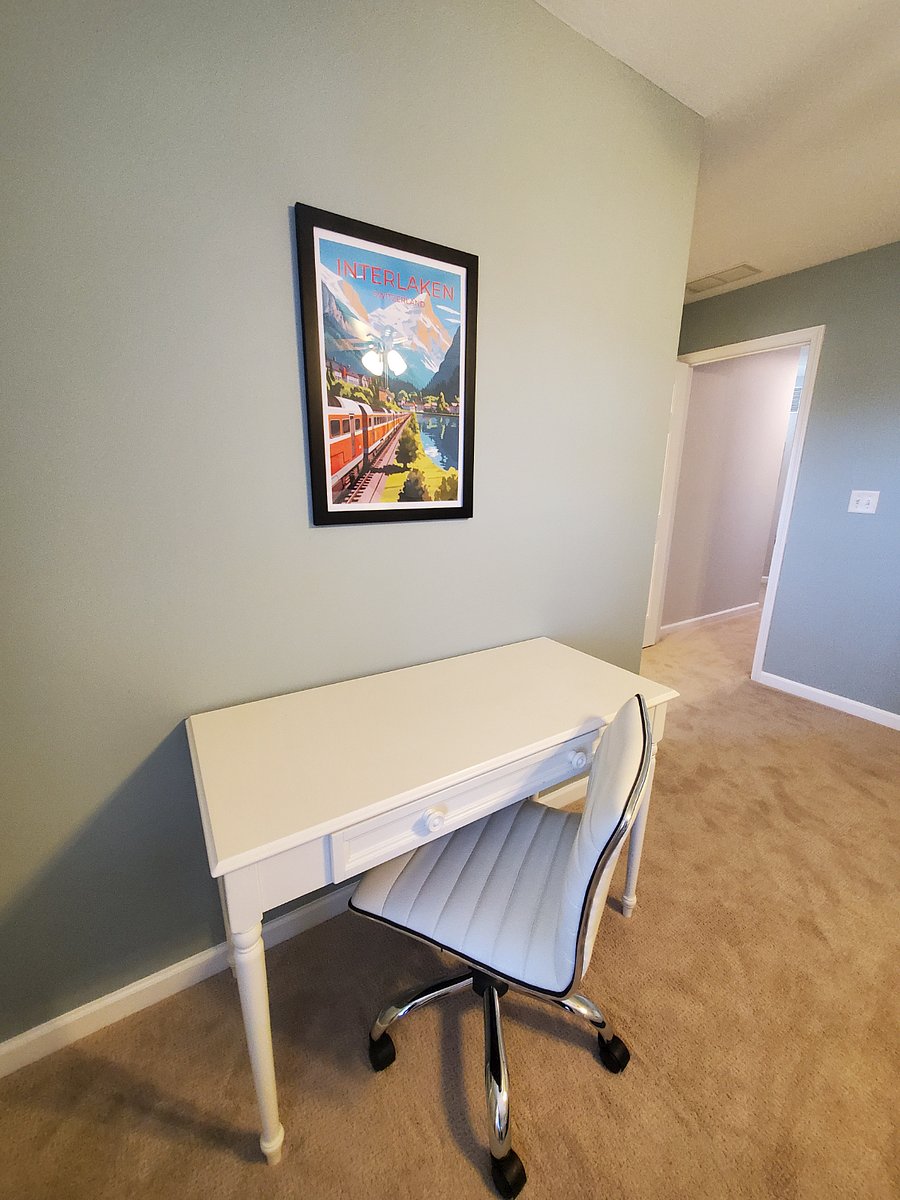 Ample desk space in Queen bedroom