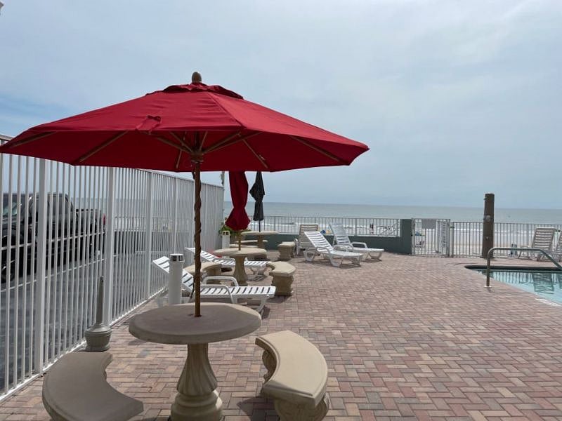 Pool deck currently close for repair due to hurricane damages.