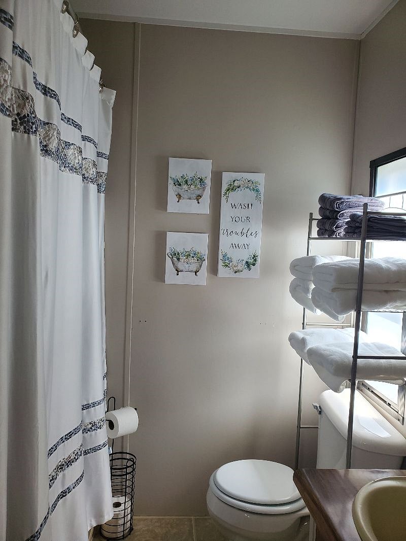 Bathroom totally remodeled with a new shower and cabinet and sink