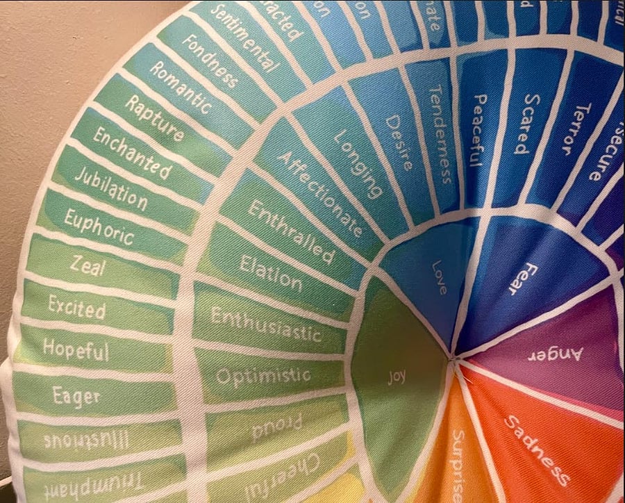 Emotion wheel pillow - where are you today? :)