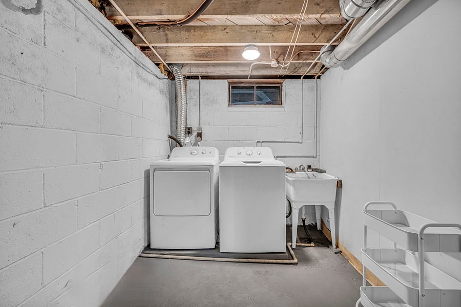 Basement level, In home laundry.
