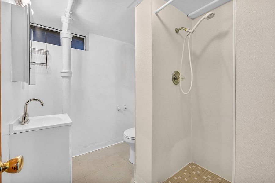 Basement level, full bathroom.