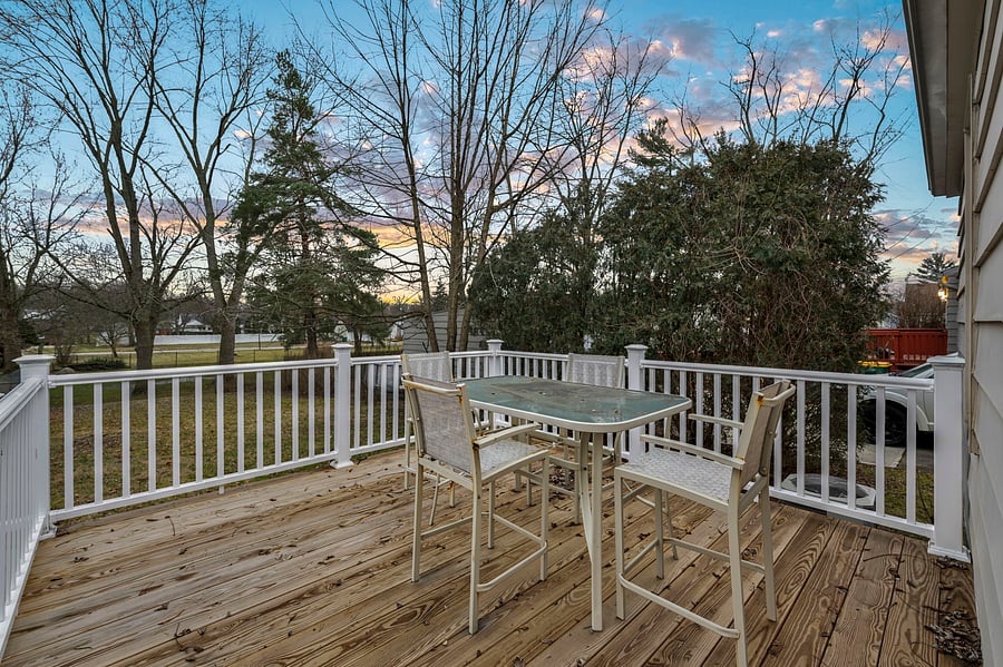 Backyard deck and seating.
