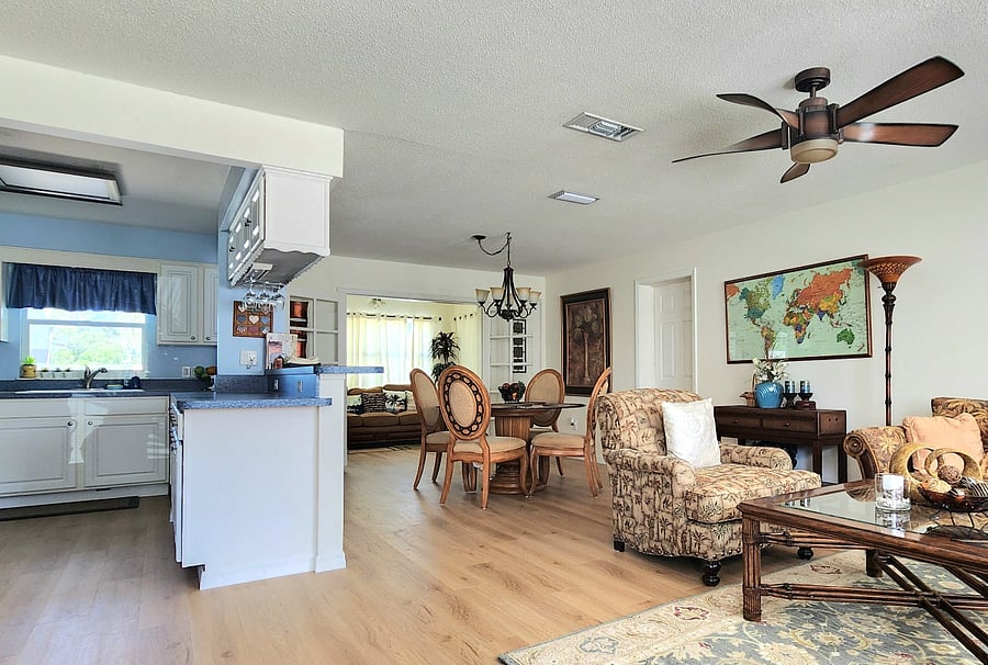 Step into comfort with our newly renovated space, featuring luxe vinyl floors that perfectly match our cozy furniture.