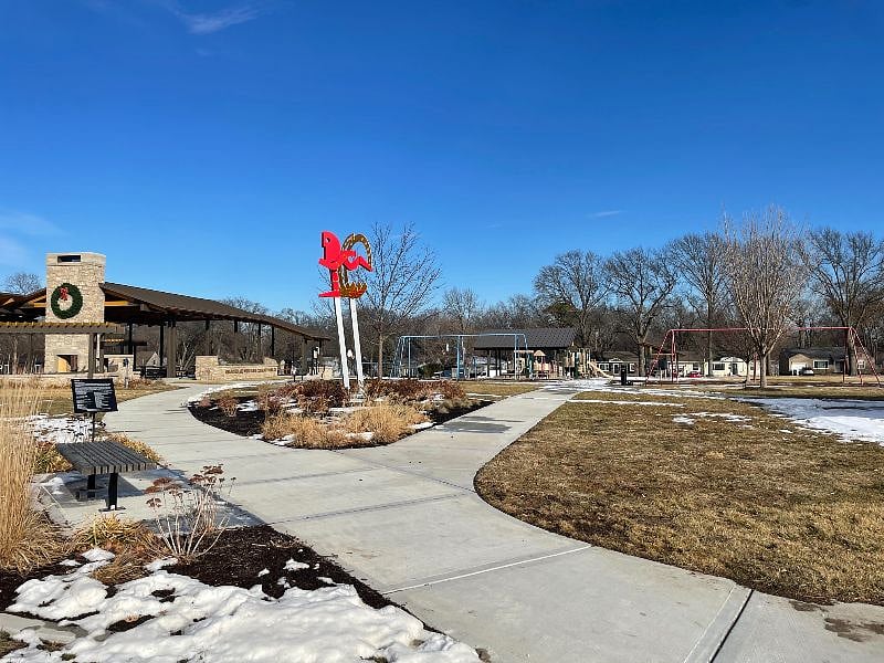 The fabulous R Park with tennis courts and walking trail. Plus shelter with a fireplace available for entertaining.
