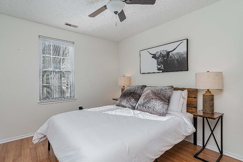 All bedrooms offer queen 10" premium mattresses with encasements and mattress pads.