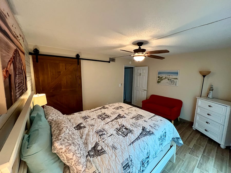 Large closet and seating area.