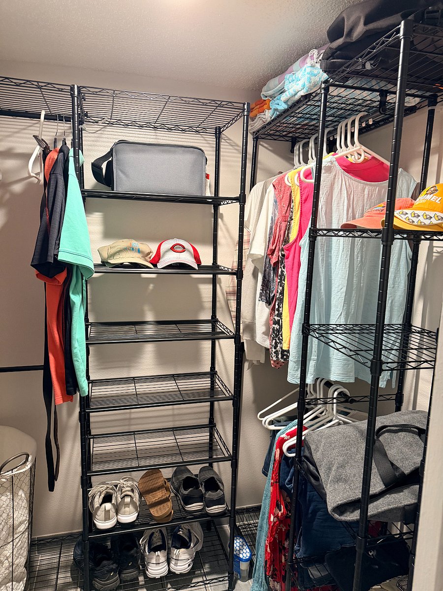 Closet organizers in the walk-in closet off the on-suite bath allow for plenty of hanging space and selves for your storage needs.