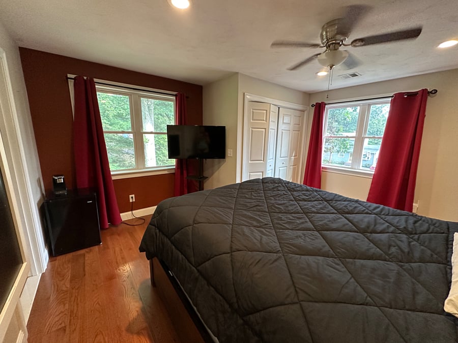View of natural light with curtains open.