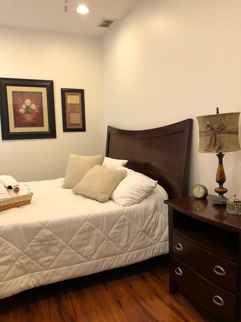 Master bedroom has a king bed with private full bath.