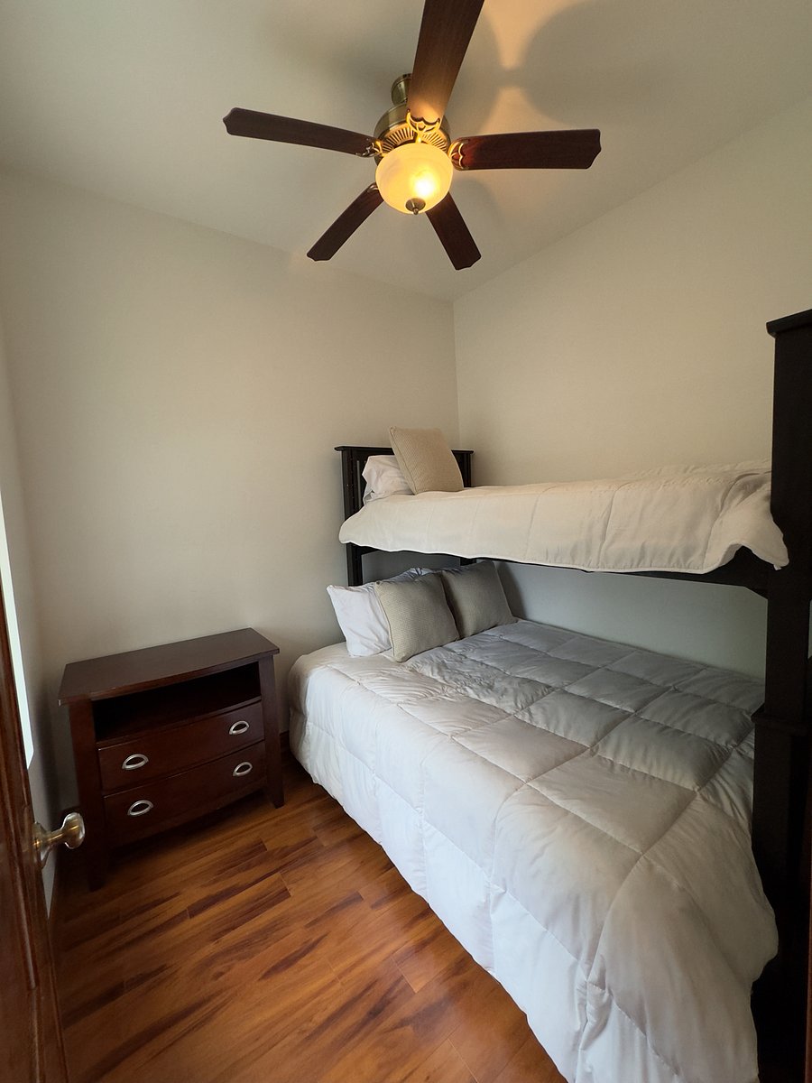 Bedroom #1 in located to the front of the unit. It the smallest bedroom, however, the bunk beds can sleep up to 3 people.