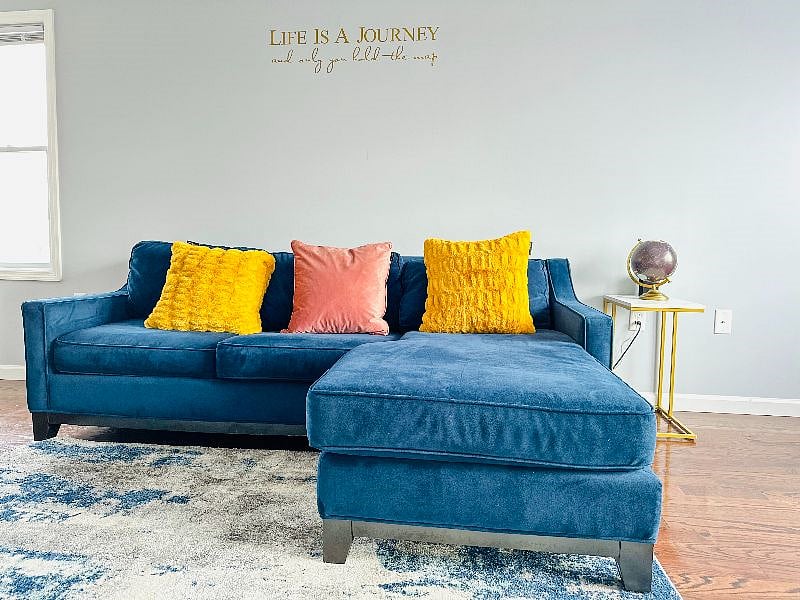 Cozy Living Room sofa with chaise