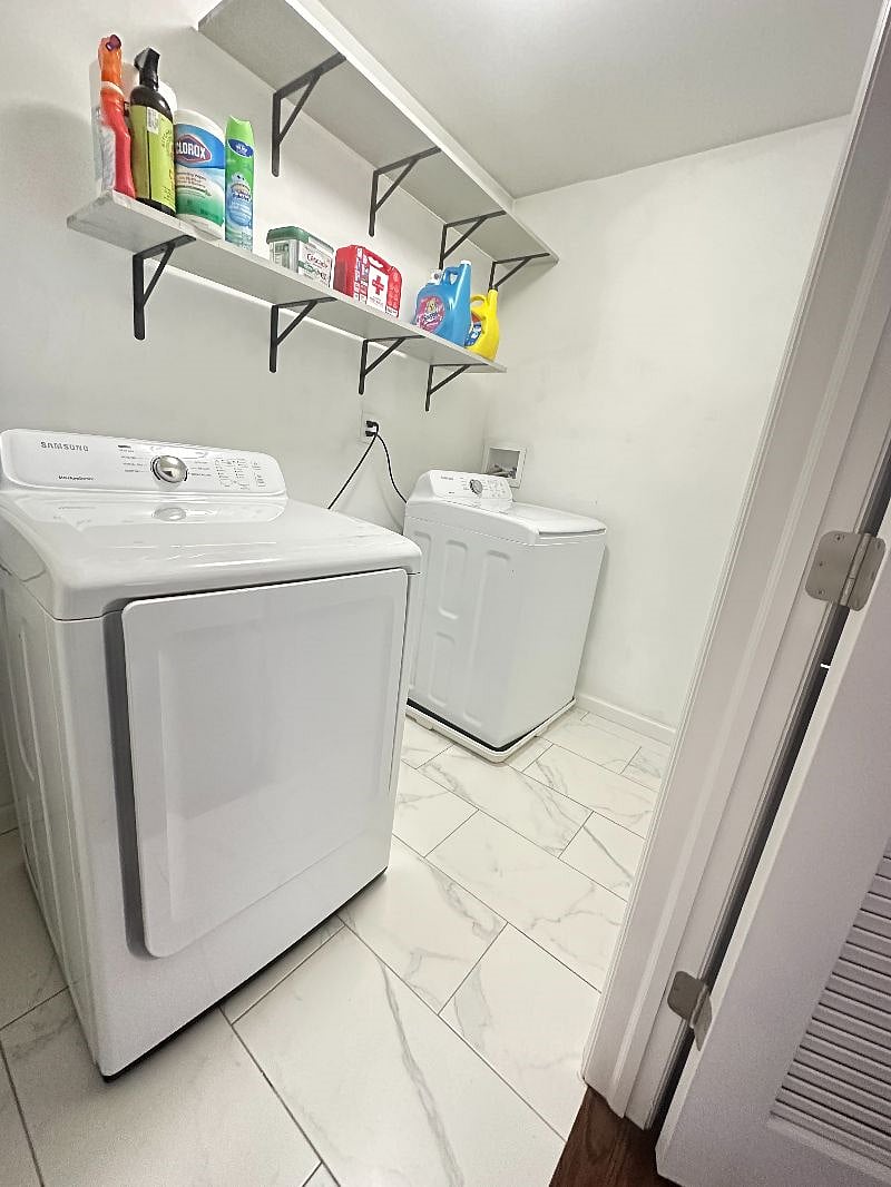 Laundry Room with detergent and fabric softener included
