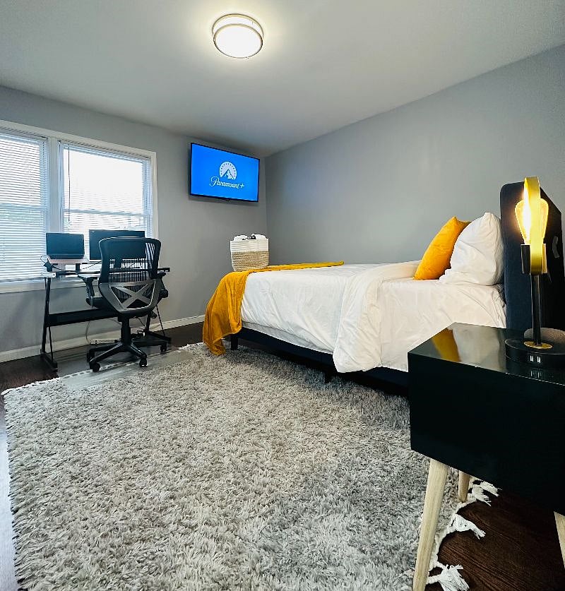 Bedroom 1: Master Bedroom with remote work space and en-suite bathroom