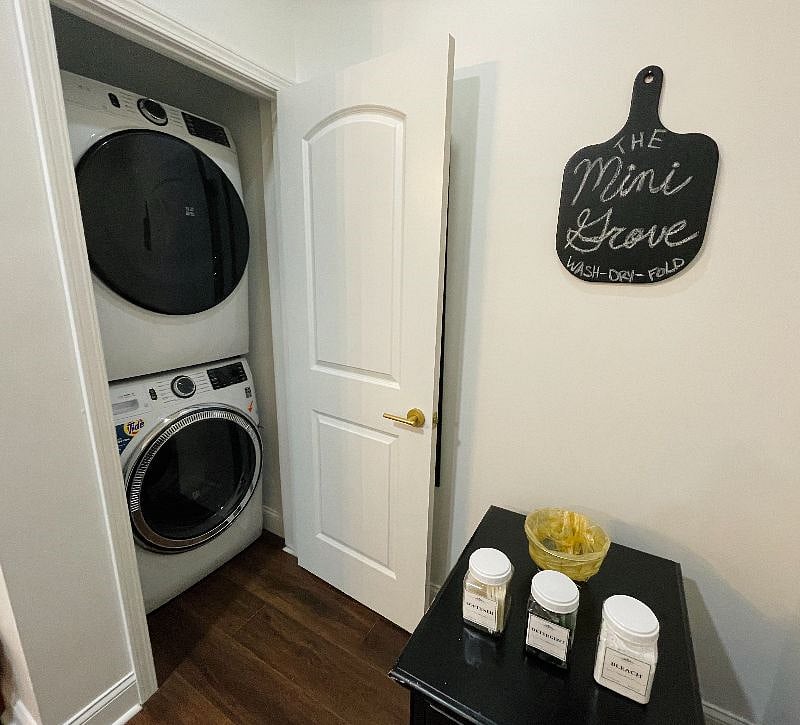 Full size washer and dryer.