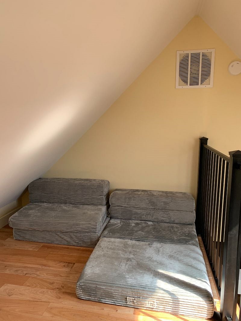 Comfortable foam sleeper chairs in loft