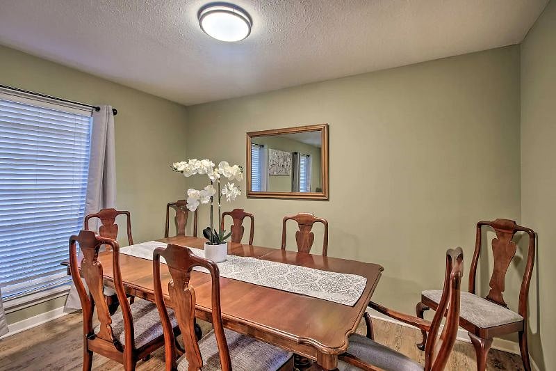 Large dining area in a large living room