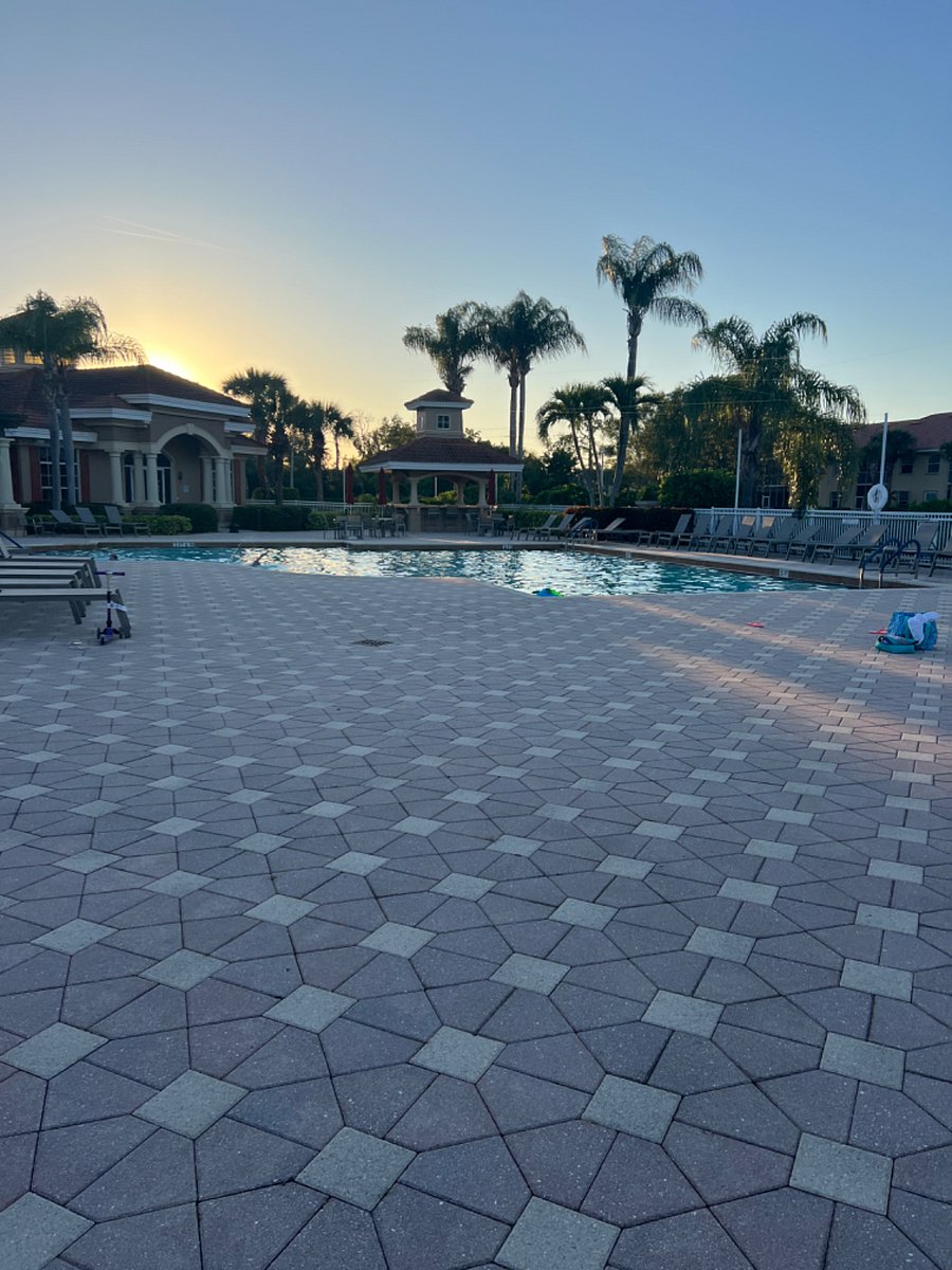 The larger of the two heated pools available.