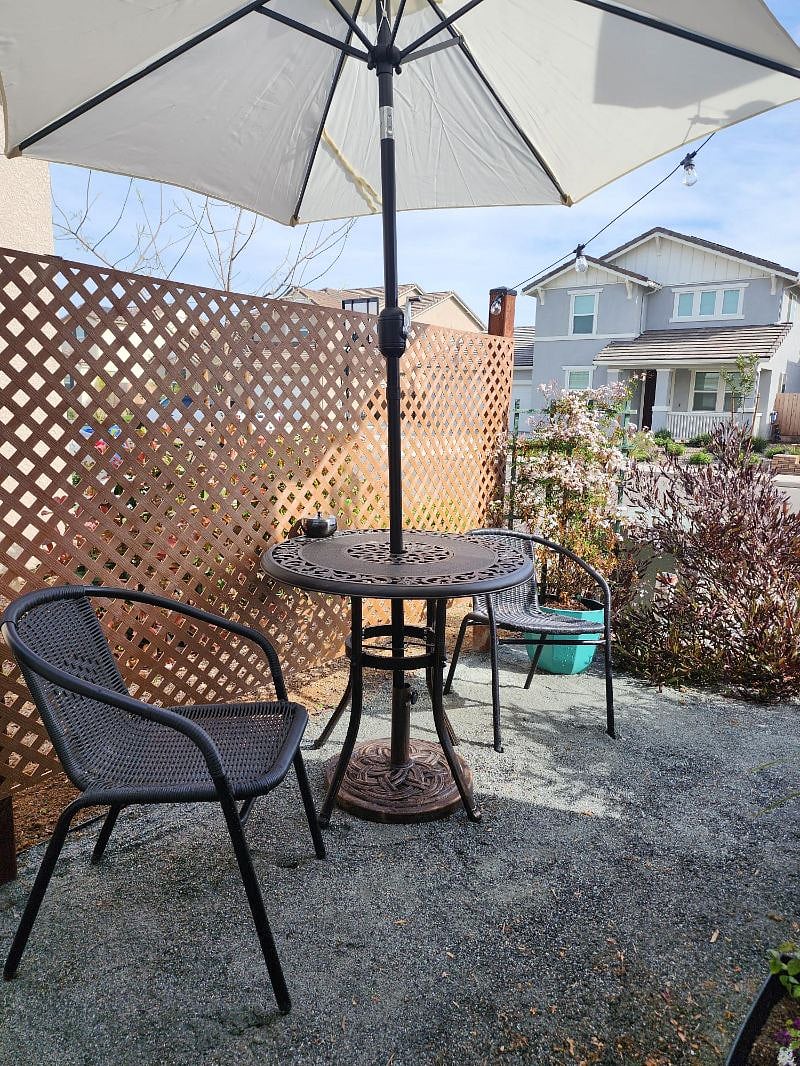 Enjoy your morning coffee or a glass of wine at your bistro table.