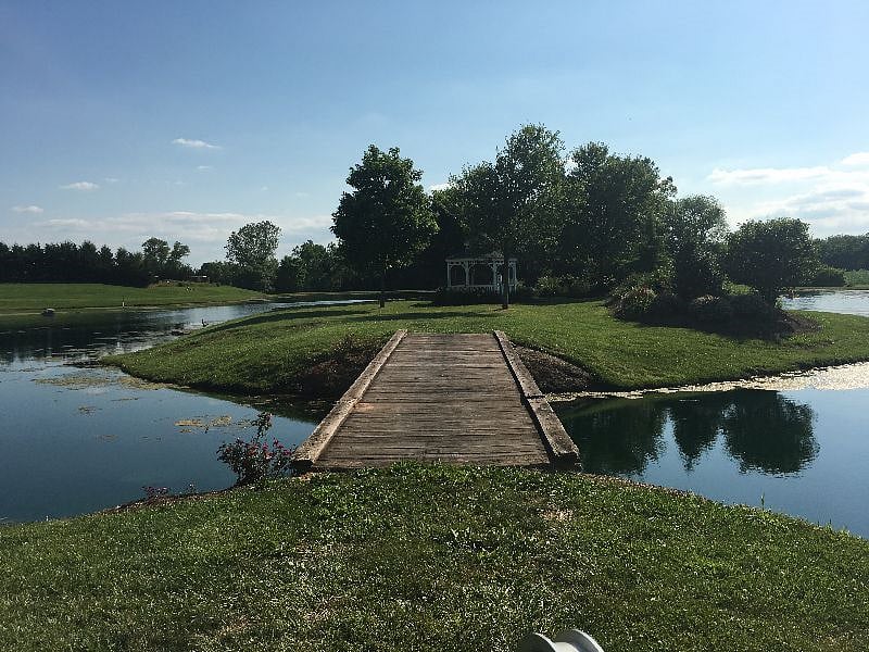 Bridge to the Island on the pond. Come sit and have some lunch in the Gazebo.