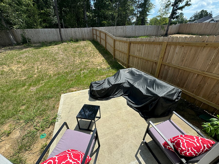 Patio Set in fenced back yard